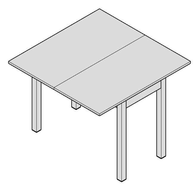Mesa BASIC 090x045 tp.crist.3mm (Cr.Blanco Polar, Patas Alum, Sin Cajon, Alt.Mesa, _)