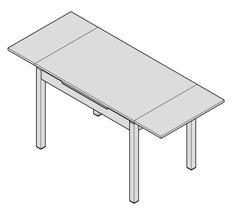 Mesa MALTA 100x060 tp.laminado (Sin Cajon, Alt.Mesa, Patas Alum, Lam.Blanco ECO, _)