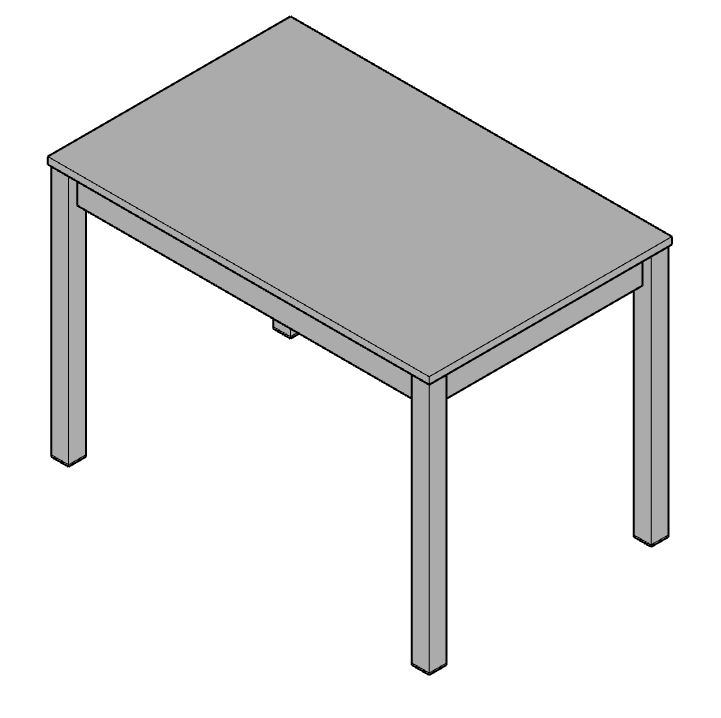 Mesa BONN 090x045 tp.crist.3mm (Sin Cajon, Alt.Mesa, Patas Alum, Cr.Blanco Polar, _)