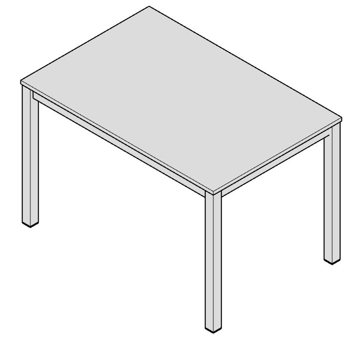 Mesa BONN 110x070 tp.laminado (Lam.Blanco ECO, Alt.Mesa, Patas Color Alum, Sin Cajon, _)