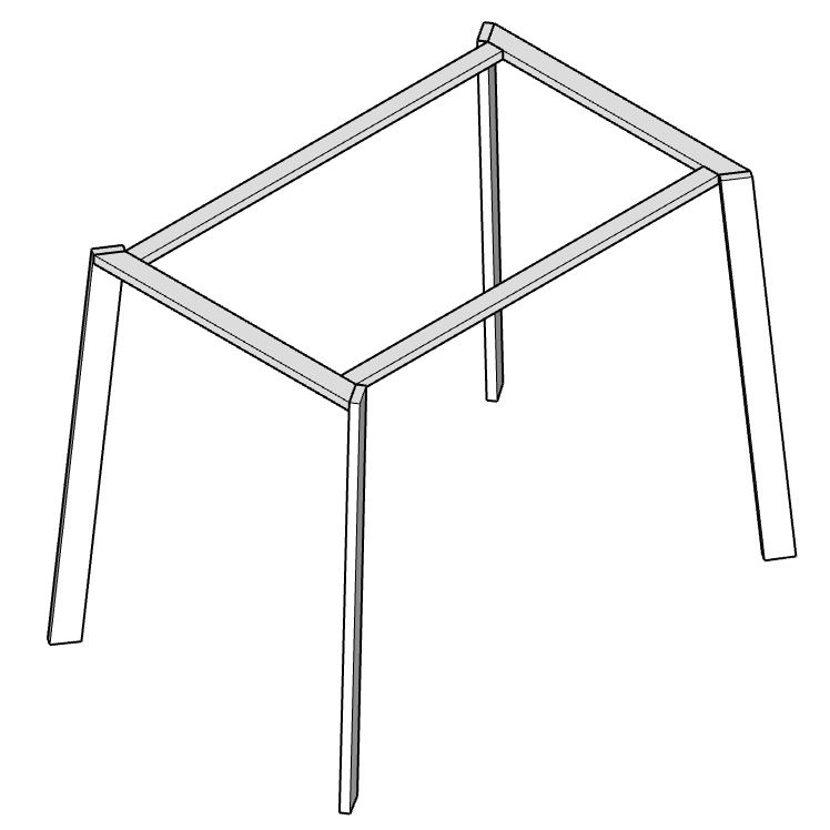 Mesa XEN 120x080 Sin Tapa (Mesa, Patas Color Alum, Sin Tapa)
